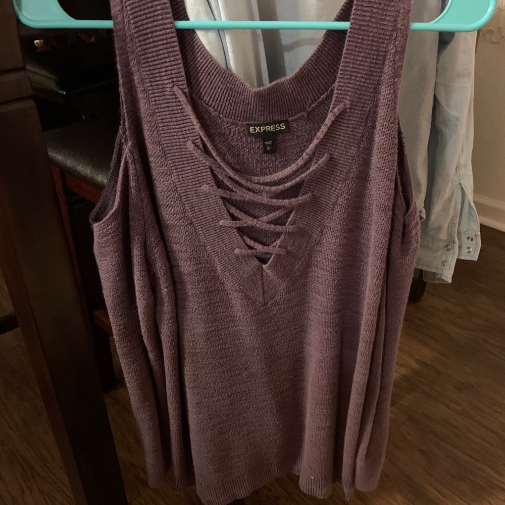 Knit off the shoulder sweater